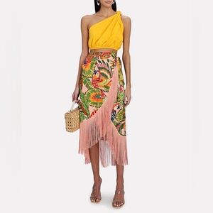 FARM RIO One-Shoulder Knotted Crop Top Small